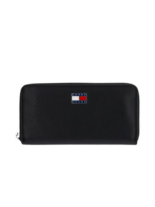 Portafoglio nero in poliuretano Tommy Jeans | AW0AW16980BDS